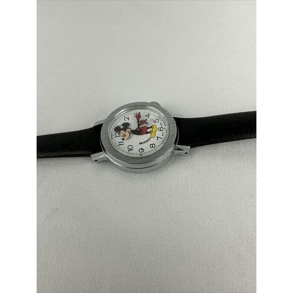 Vintage Bradley Swiss Made Mickey Mouse Wind Up Watch Animated Nodding Pointing - Picture 5 of 6